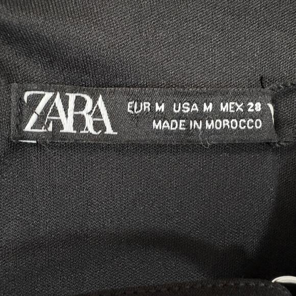 New ZARA Eyelet Lace-up Black Bodysuit Long Sleeve Medium Stretchy - Picture 4 of 14